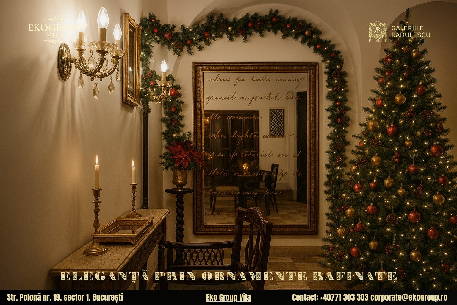 Decorațiuni de Crăciun în stil interbelic: Eko Group Vila redă eleganța nobiliarelor sărbători din anii ’30